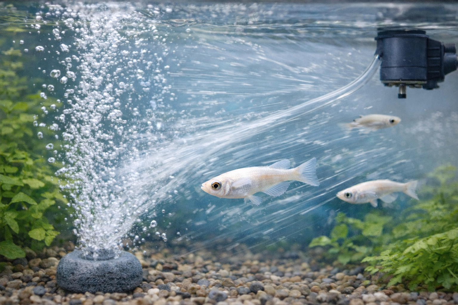 メダカ 強い水流 ストレス エアレーション