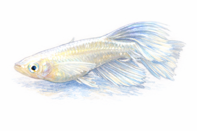 リアルロングフィンメダカの無料イラスト